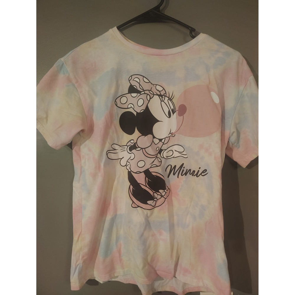 Disney Minnie Mouse Tie Dye Graphic T-Shirt Kids XL 14-16 Pastel Pink Blue